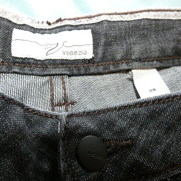 Black Wash Denim Jeans Venezia Zipper Womens Plus size 28 - Picture 5 of 10
